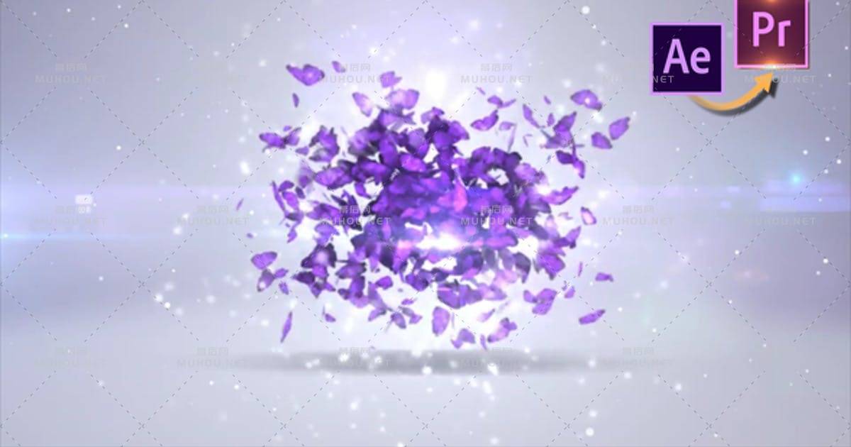 蝴蝶动画logo标志Revealer - Premiere PROPR视频模板