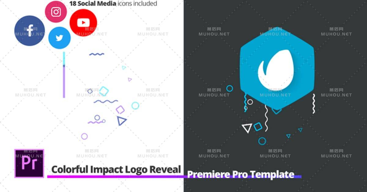 Colorful Impact Logo图形动画标志PR视频模板