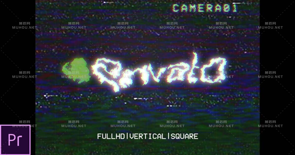 VHS故障信号干扰80年代标志PR视频模板