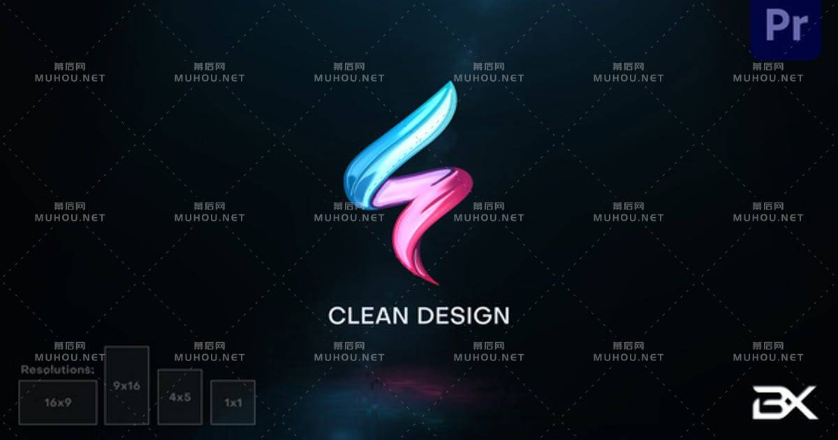 迷你网飞logo标志PR视频模板