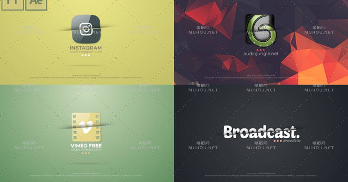 创意标志动态图标动画PR视频模板