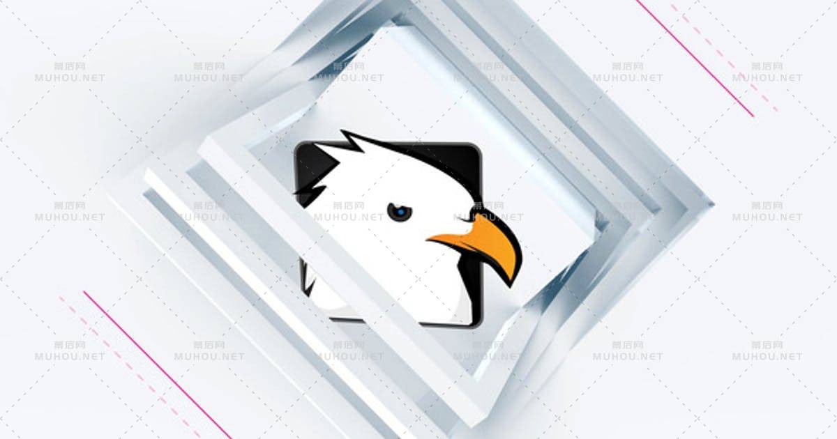 干净的方形环绕logo标志PR视频模板