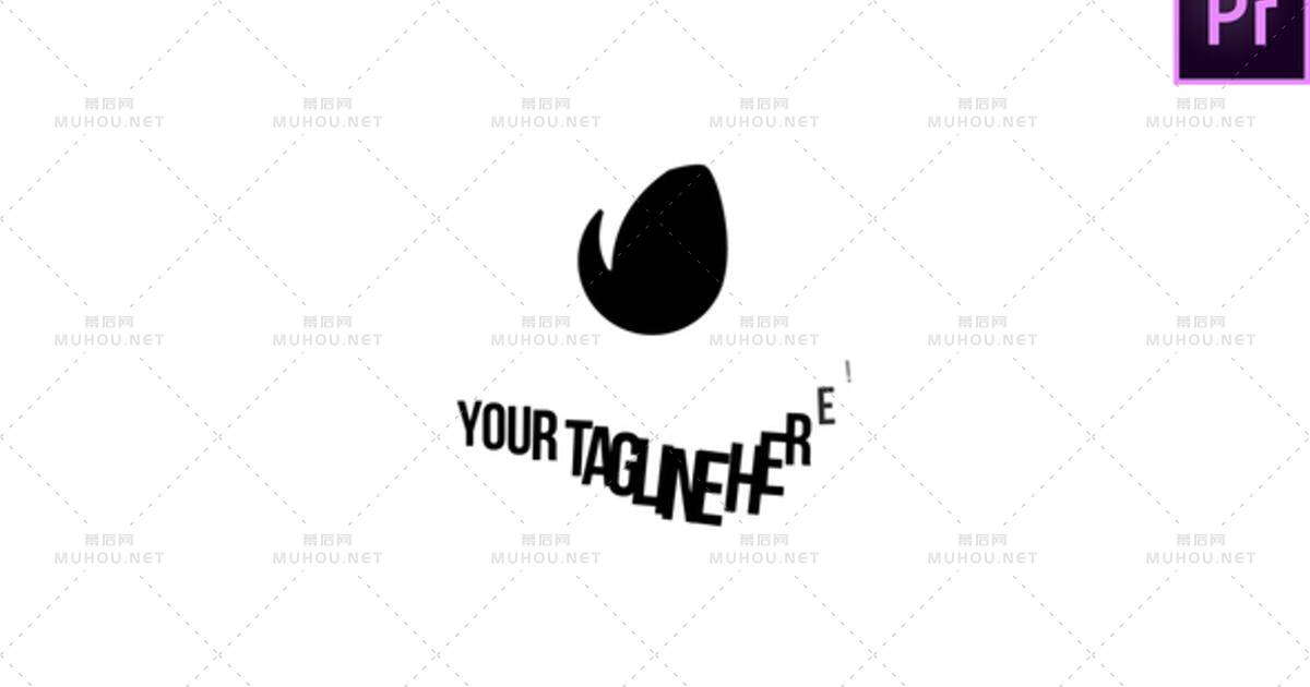 Flat Abstract创意文字扭曲 Logo (Premiere版本)PR视频模板
