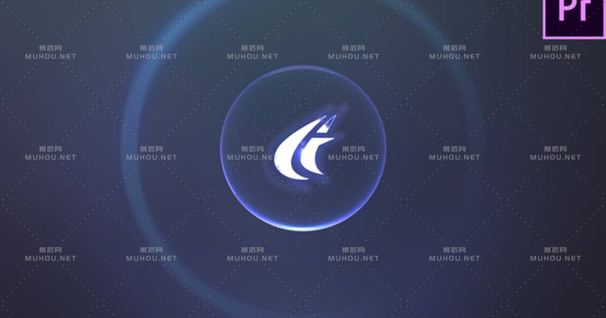 Colorful Bling Logo 2蓝色耀斑发光光效logo标志PR视频模板