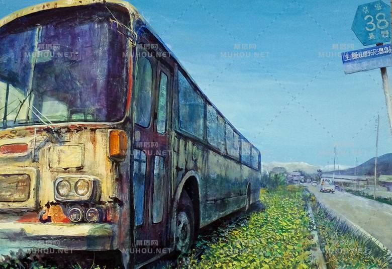 荒郊野外那辆报废的汽车插画作品插图5 荒郊野外那辆报废的汽车插画作品插图5