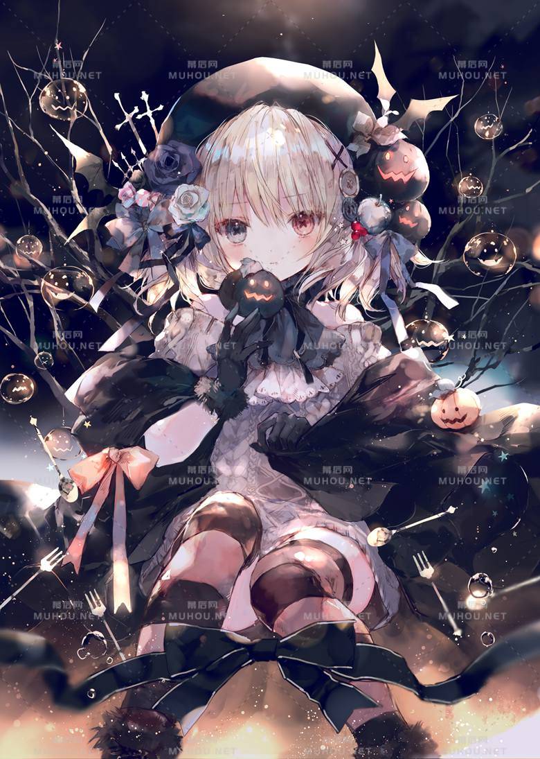 万圣节时的魔女与南瓜插画作品插图 万圣节时的魔女与南瓜插画作品插图
