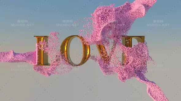 3种粉红色颗粒的流体与爱这个词碰撞并卡在上面视频素材下载插图 3种粉红色颗粒的流体与爱这个词碰撞并卡在上面视频素材下载插图