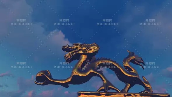 中国金龙三维动画背景Chinese Golden Dragon视频素材下载插图 中国金龙三维动画背景Chinese Golden Dragon视频素材下载插图