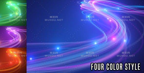 炫彩粒子线条LOGO标志展示片头动画AE视频模板素材 Light Streaks Logo Reveal V2