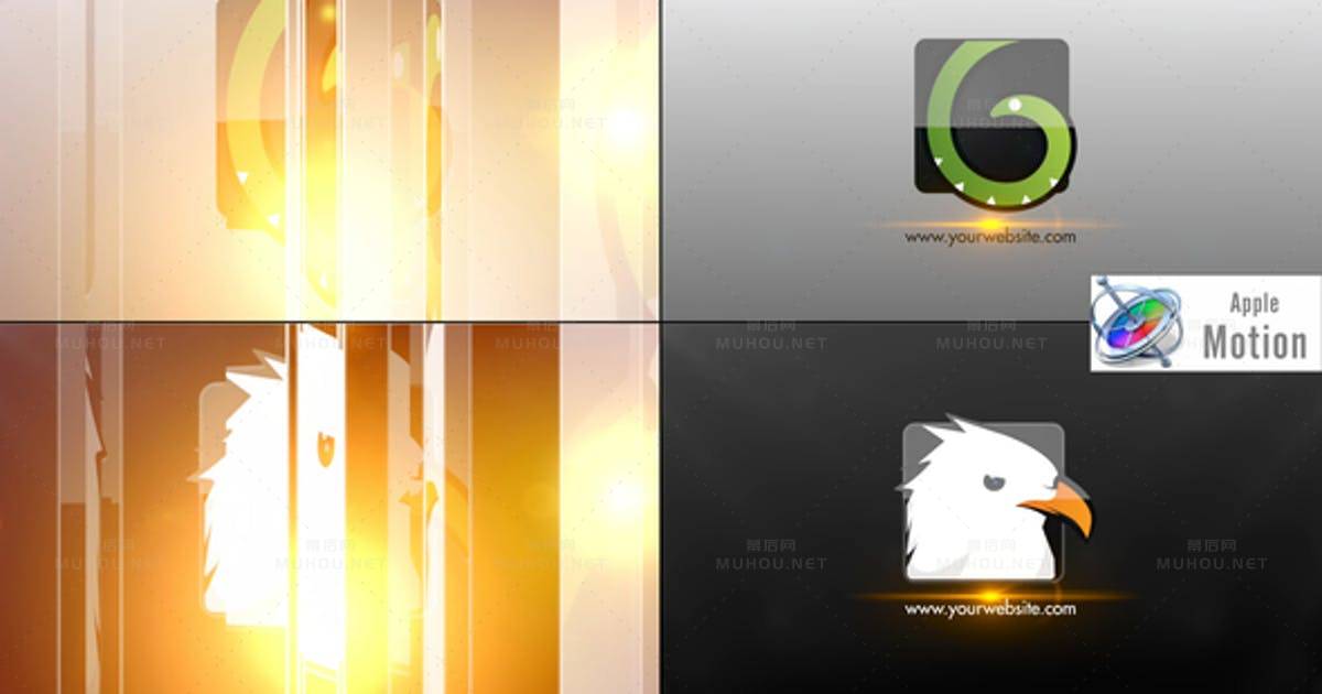 简单标志光效运动logo图标Simple Logo V2 - Apple Motion视频FCPX模板