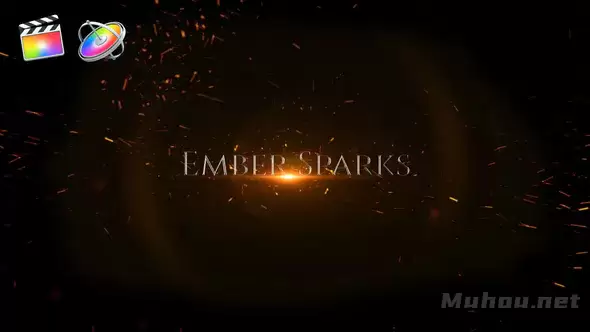 金色火花碰撞文字logoLOGO标志揭示Ember Sparks Logo Reveal视频FCPX模板插图 金色火花碰撞文字logoLOGO标志揭示Ember Sparks Logo Reveal视频FCPX模板插图