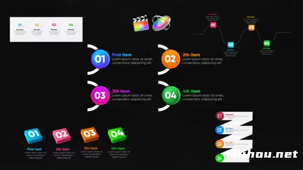 信息图表时尚列表Infographic Trendy Lists视频FCPX模板插图 信息图表时尚列表Infographic Trendy Lists视频FCPX模板插图