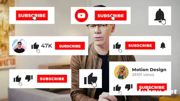 YouTube订阅点赞收藏图标动画Subscribe视频FCPX模板插图 YouTube订阅点赞收藏图标动画Subscribe视频FCPX模板插图