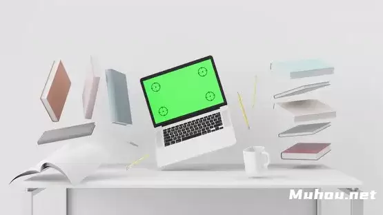 带有笔记本电脑模型的工作场所零重力概念Workplace zero gravity concept with laptop mockup视频素材插图 带有笔记本电脑模型的工作场所零重力概念Workplace zero gravity concept with laptop mockup视频素材插图