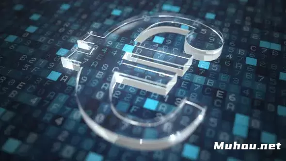 蓝色计算机屏幕上的欧元符号高清视频素材插图 蓝色计算机屏幕上的欧元符号高清视频素材插图