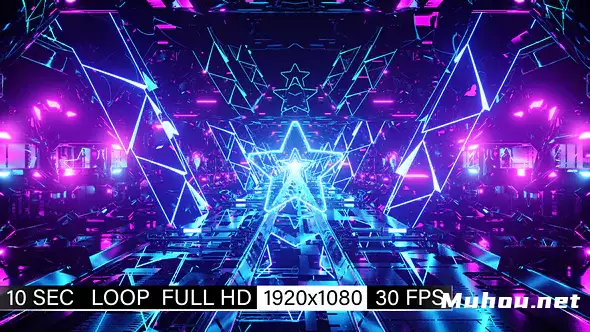 VJ星隧道紫色舞台动画高清视频素材插图 VJ星隧道紫色舞台动画高清视频素材插图