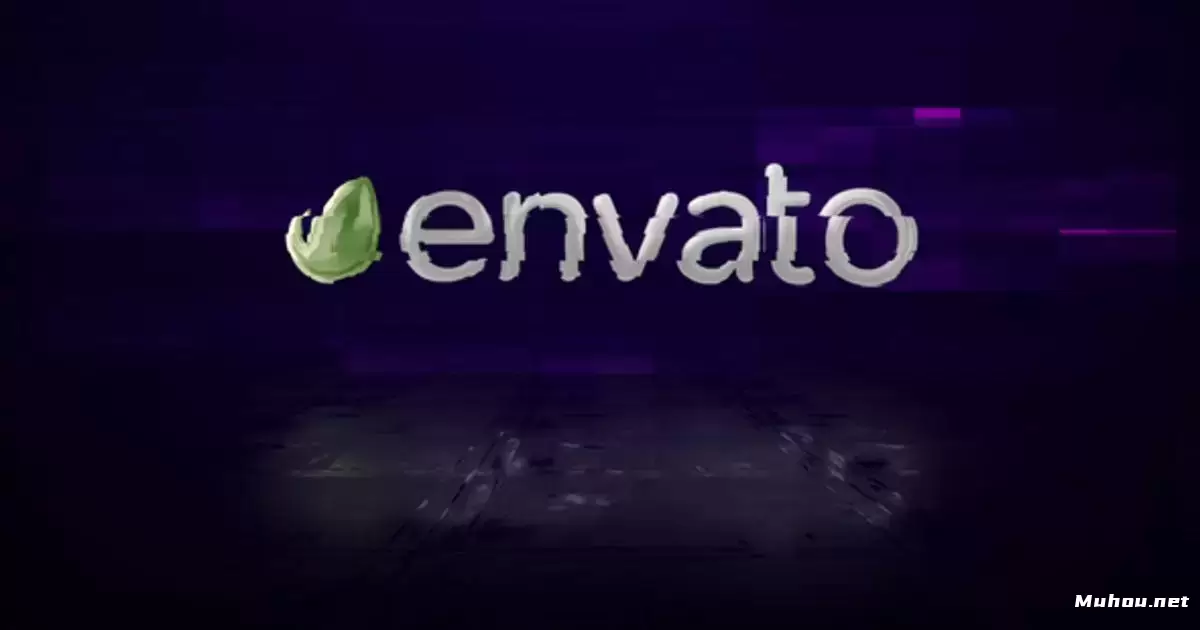 信号干扰变换logo标志揭示AE模版Glitch Transform Logo Reveal