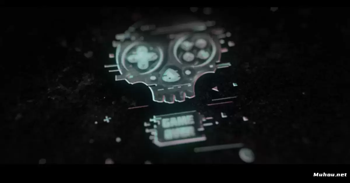 抽象电影艺术机械logo标志AE模版Grunge Logo