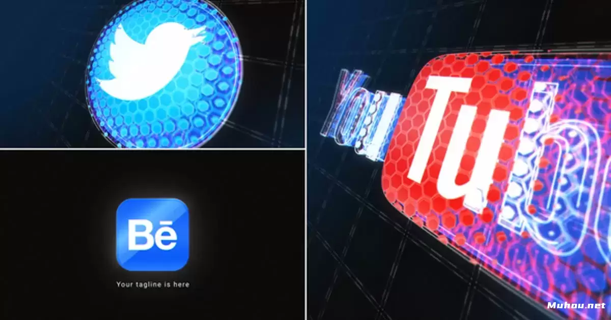 技术小球组成logo标志揭示AE模版Technology Logo Reveal
