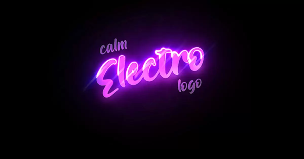 发光体电子logo标志AE模版Calm Electro Logo