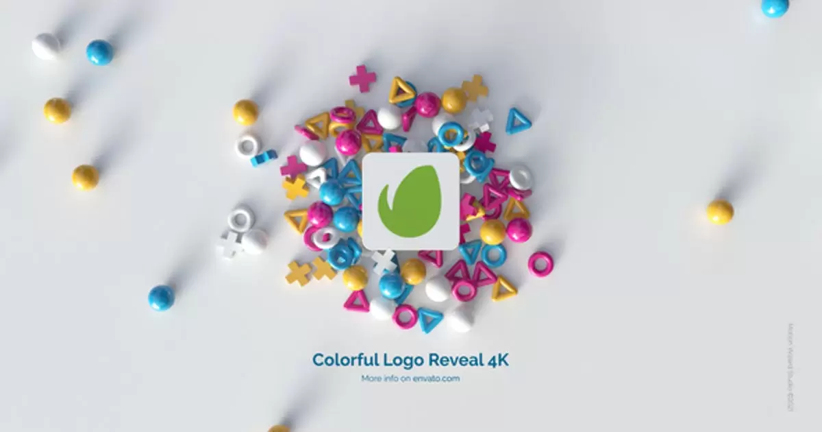 彩色标志几何图形logo揭示4K AE模版Colorful Logo Reveal 4K