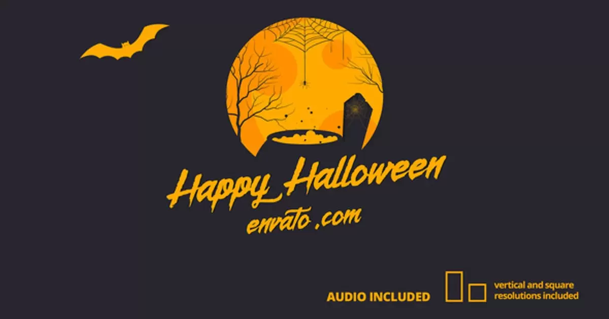 万圣节mg动画卡片AE模版Halloween Card