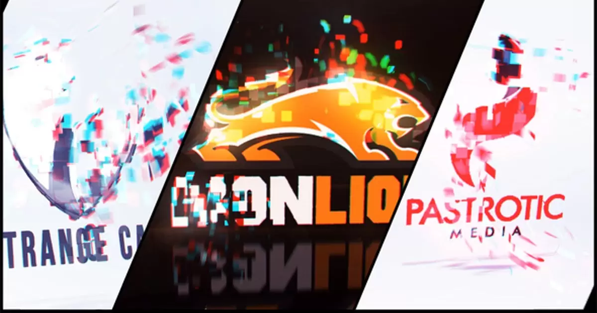 卡片粒子破碎动画logo标志AE模版Cards Particle Logo