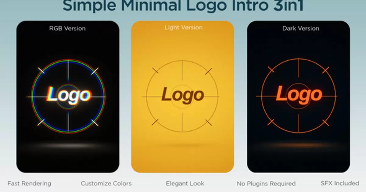 简单的mg动画竖排logo标志AE模版Simple Minimal Logo