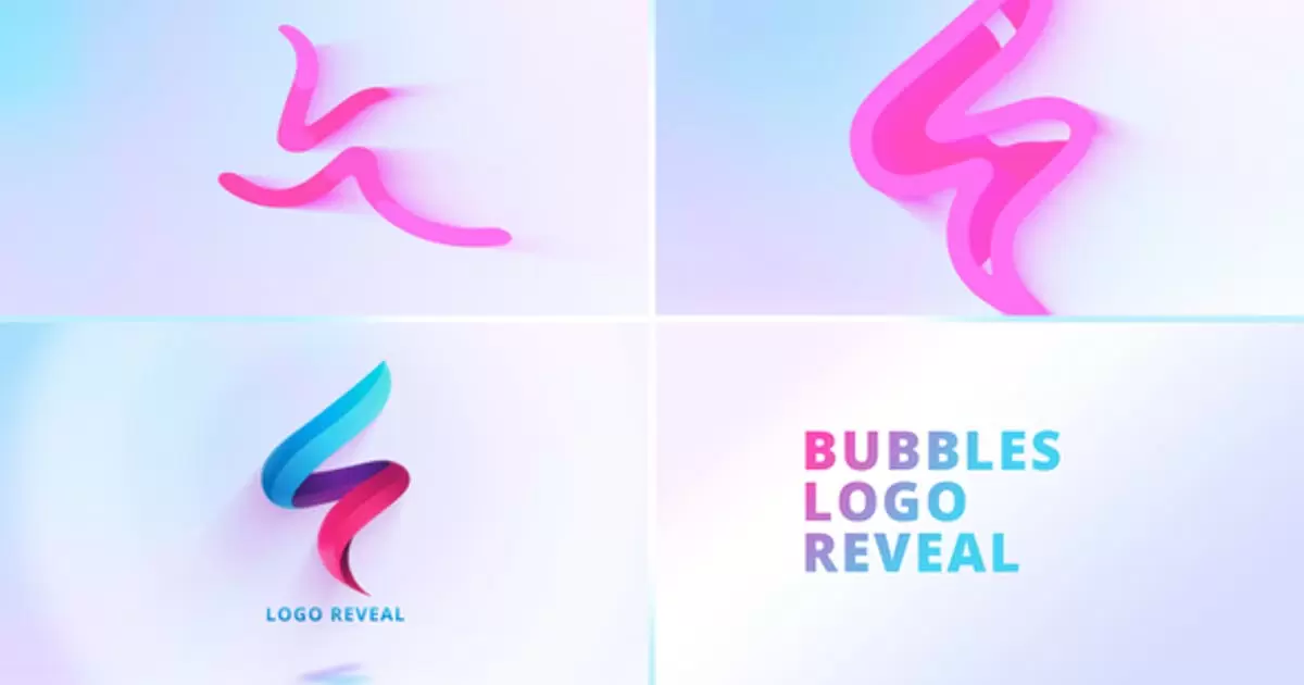 泡泡糖logo标志显露AE模版Bubble Gum Logo Reveal