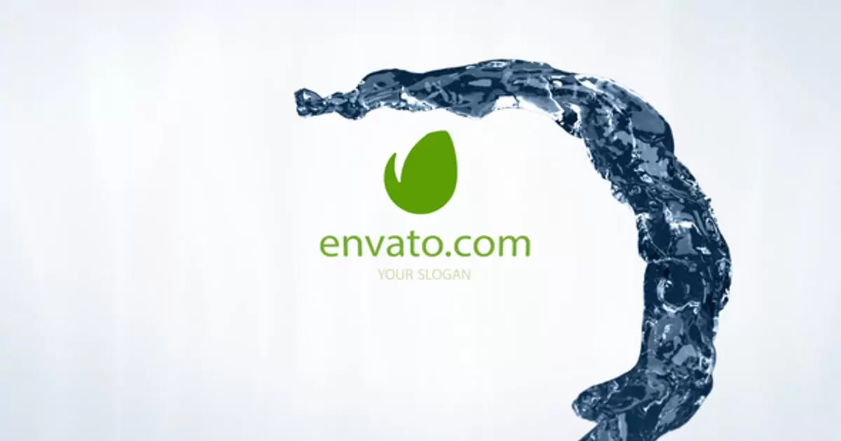 液体流动水球组成logo标志AE模版Logo Water Ball