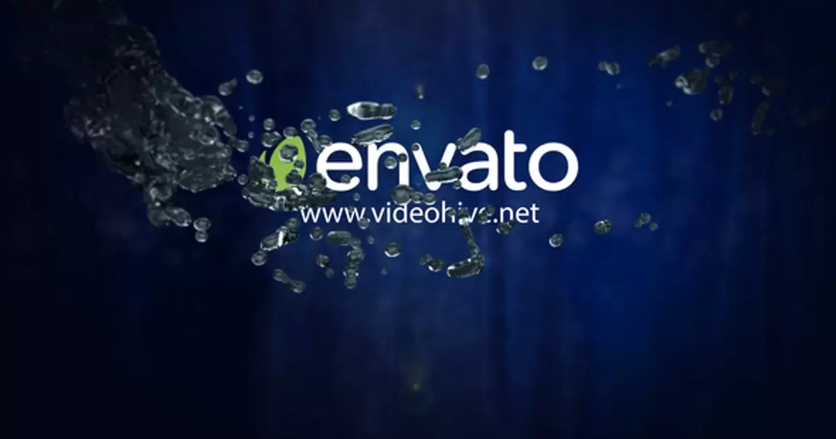 幕布前的液体logo标志介绍AE模版Water Logo Intro