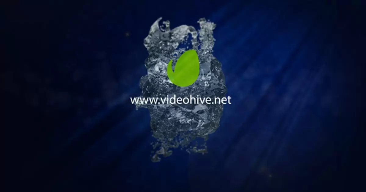 水中液体包裹logo标志AE模版Water Logo
