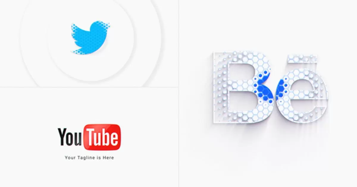 干净简单的logo显示AE模版Clean & Simple Logo Reveal