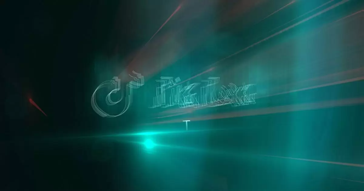 浅流铬极光抖音logo标志AE模版Light Stream Chrome Logo