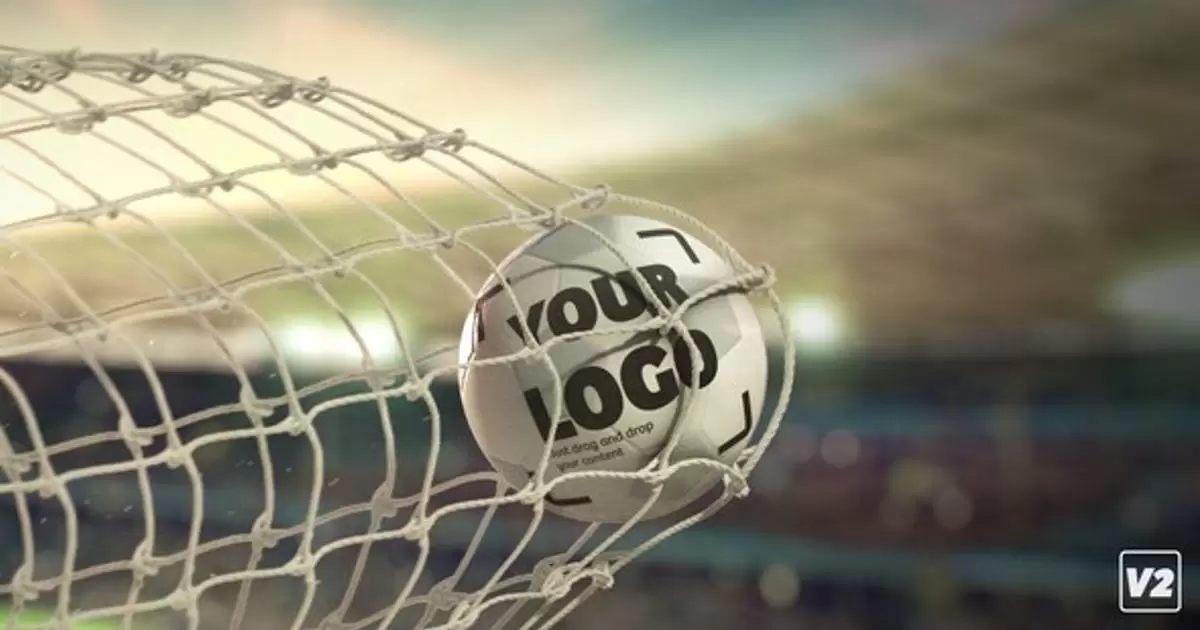 足球体育运动得分logo标志V2AE模版Soccer Scoring Logo Reveal Intro Opener V2
