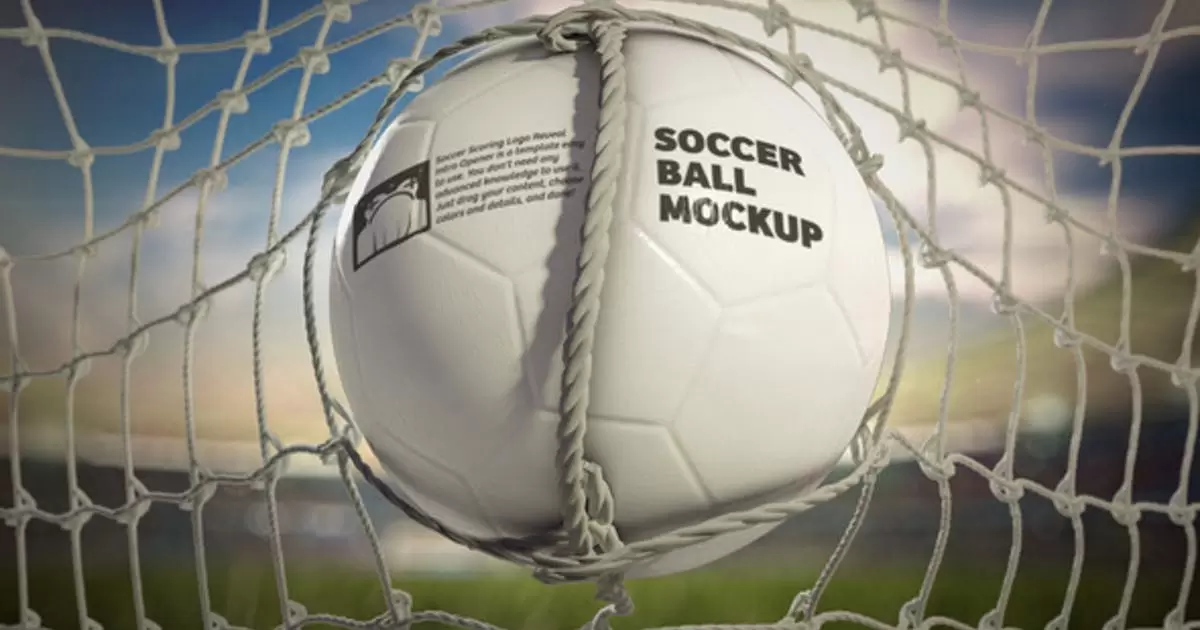 足球得分进球体育运动logo标志AE模版Soccer Scoring Logo Reveal Intro Opener Frontal