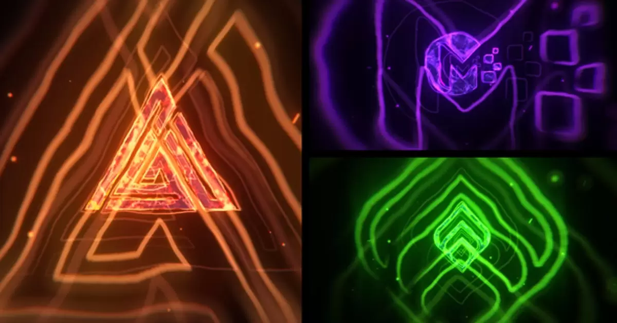 火焰led灯光效果logo标志AE模版Flames Logo