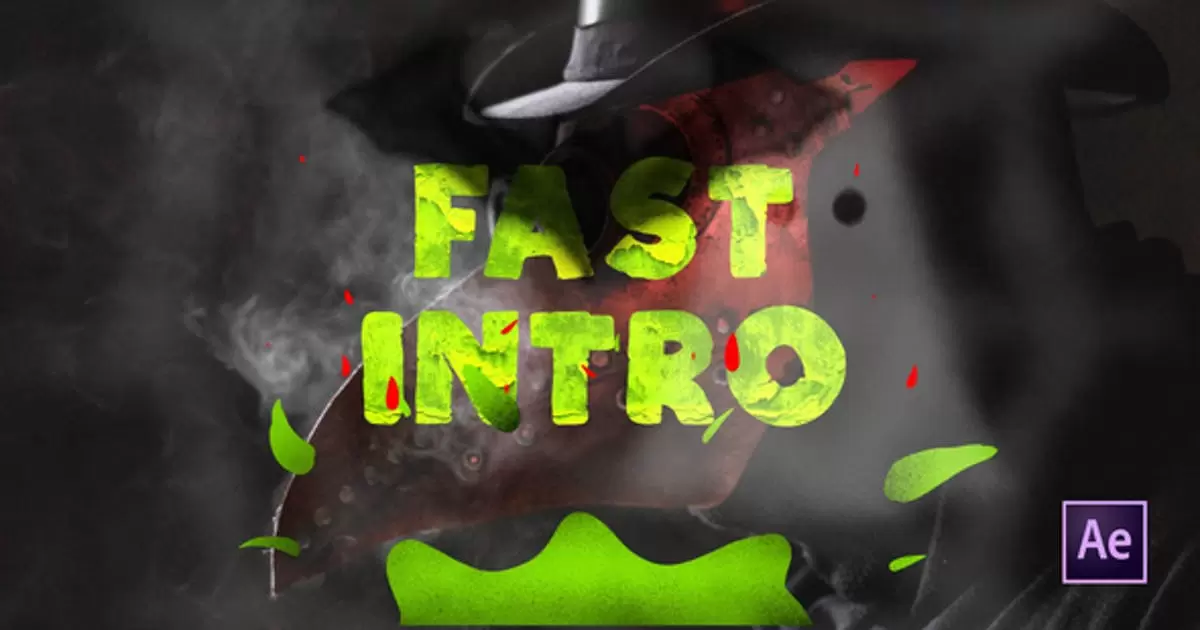 万圣节快闪文字片头介绍AE模版Halloween Fast Intro