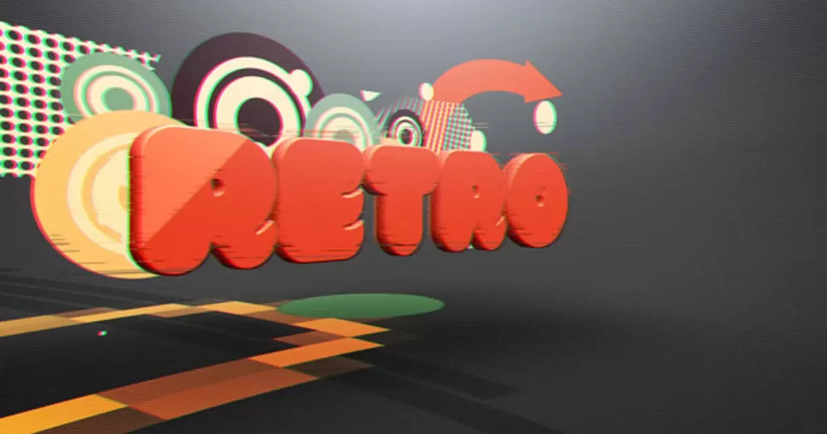 复古立体电视logo故障特效AE模版Retro Glitch Reveal