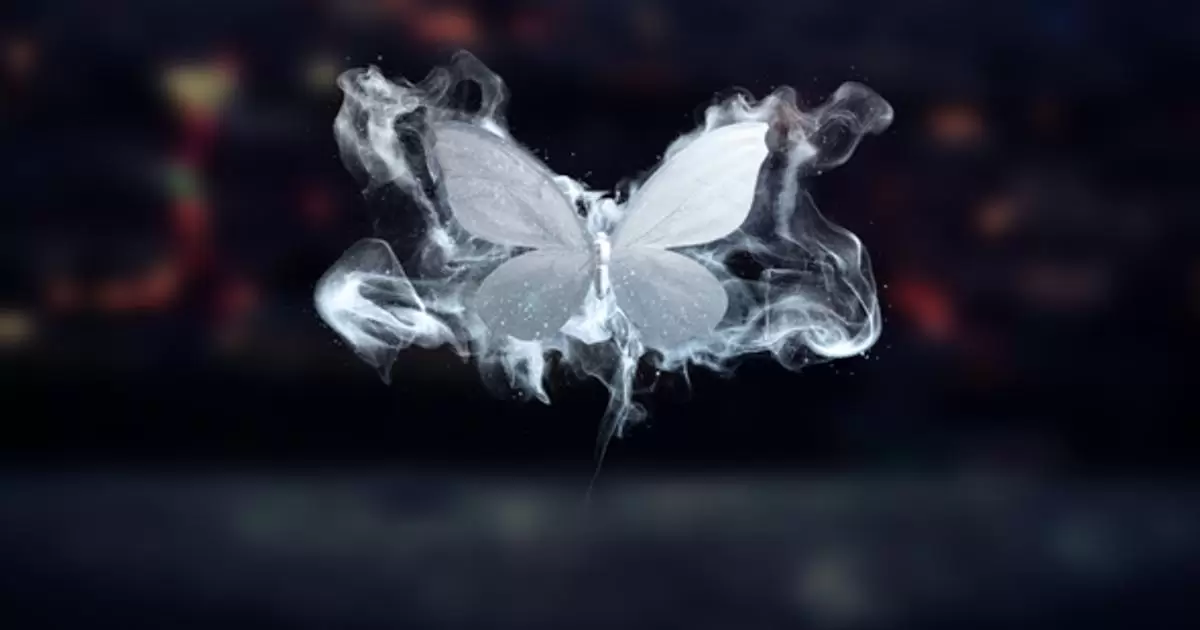 蝴蝶扇动翅膀logo标志揭示AE模版Merging Butterflies Logo Reveal