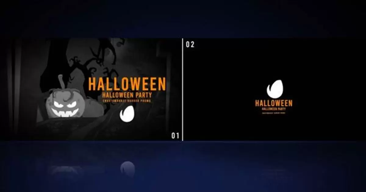 万圣节南瓜灯鬼怪logo标志AE模版Halloween Logo