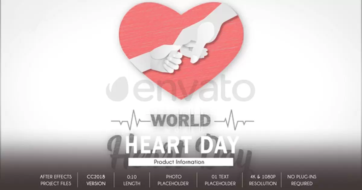 世界心脏病日心形logo标志AE模版World Heart Day