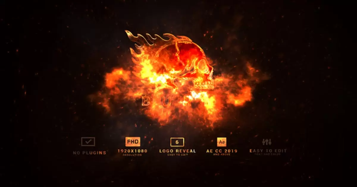 火焰燃烧logo标志包6套AE模版Burn | Fire Logo Pack 6in1