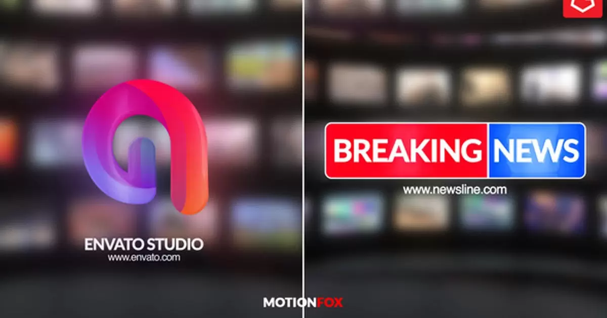 电视徽标电视台logo显示AE模版Tv Logo Reveal