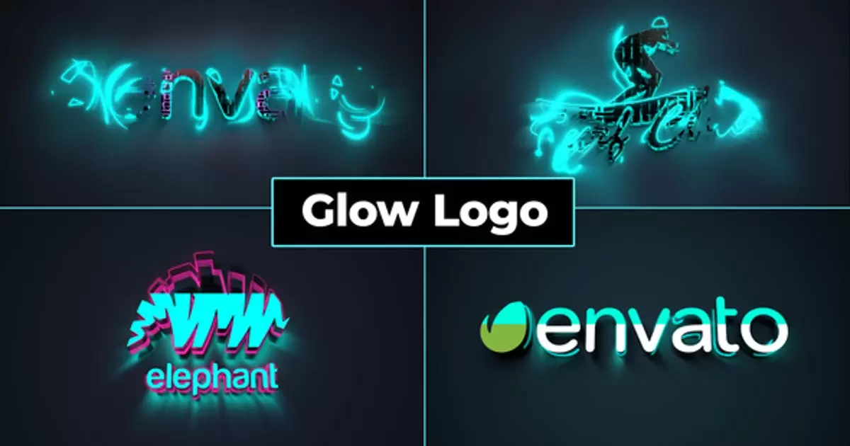 幽灵logo发光标志揭示AE模版Glow Logo Reveal