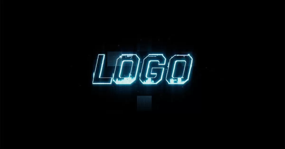 简单激光镭射信号干扰logo标志AE模版Simple Glitch Logo