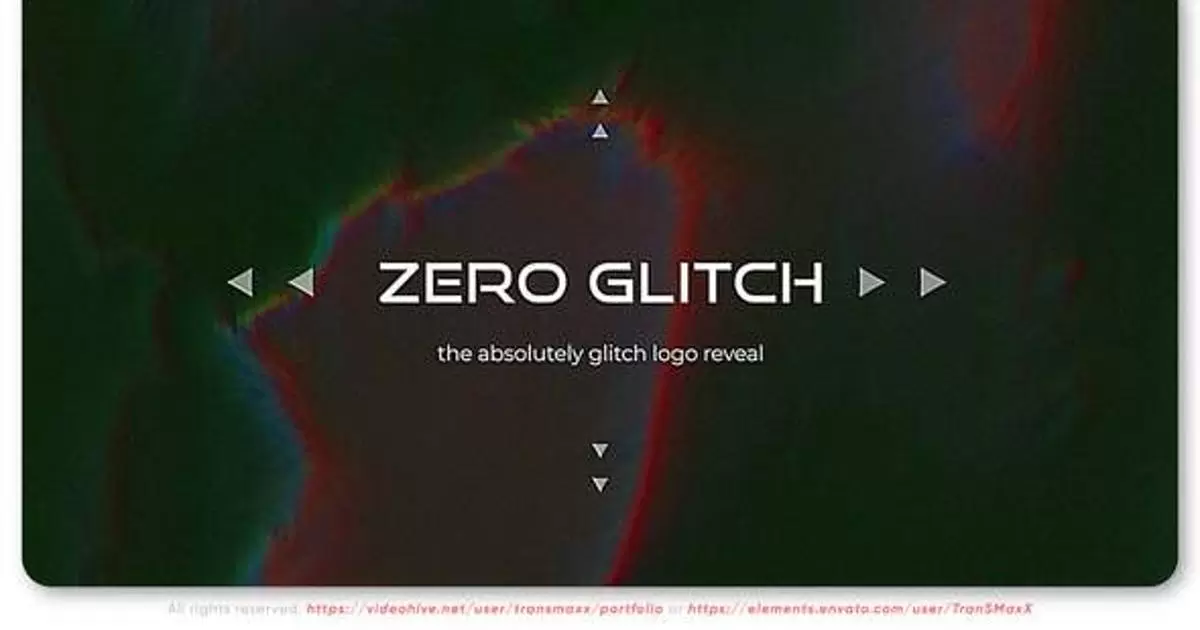 迷幻故障信号干扰logo标志揭示AE模版Zero Glitch Logo Reveal