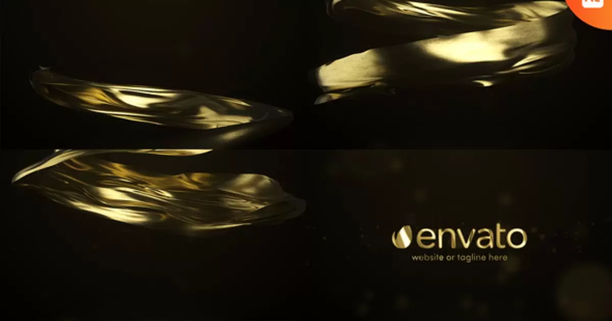 金色高级标志显露AE模版Gold Premium Logo Reveal