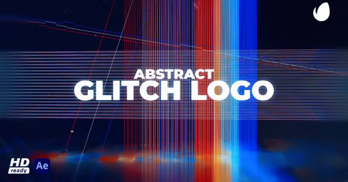 抽象故障logo光线揭示AE模版Abstract Glitch Reveal
