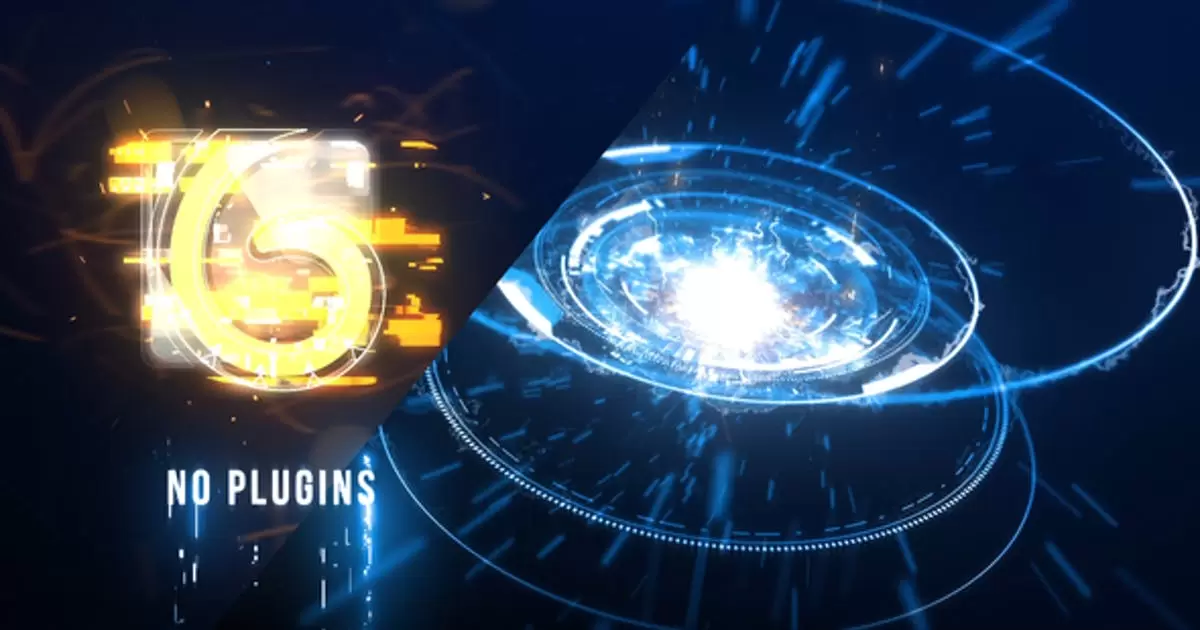能量logo融合光效标志揭示AE模版Energy Fusion Logo Reveal